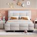 Brayden Studio® Crisoforo Bed Wood & /Upholstered/Linen in Brown | 43.7 H x 58.2 W x 86.6 D in | Wayfair 939CFA4893094DDEAD483CDBFB4F9DF9