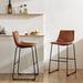 17 Stories Teyler 30" Bar Stool Leather/Metal/Faux leather in Brown | 40 H x 19 W x 21 D in | Wayfair 26E5AD3942854B338B8A33802CB3BD60