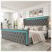 Ivy Bronx Khadijeh Platform Storage Bed Wood & /Upholstered/Velvet/Metal & /Metal in Gray | 52.5 H x 60 W x 85.8 D in | Wayfair