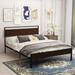 17 Stories Tendo Wood & Metal Platform Bed Queen & King Bed Wood & Metal/Metal in Brown | 40.2 H x 61.6 W x 83.1 D in | Wayfair