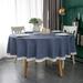 August Grove® Breac Round Linen Tablecloth in Blue | Wayfair 3735554C7FE34BF5809E7A7CBC6C4DF5