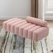 Everly Quinn Zhoro Faux Fur Bench Fur/Upholstered in Pink | 24.4 H x 53.2 W x 24.4 D in | Wayfair 18A2EFC785D2468AA97CA5F383C761CA