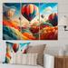 Latitude Run® Red Hot Air Ballon I - Hot Air Balloon Metal Wall Art Prints Set Metal in Blue/Orange/Red | 28 H x 36 W x 1 D in | Wayfair