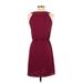 Ann Taylor LOFT Casual Dress - Mini: Burgundy Solid Dresses - Women's Size 0