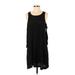 Very J Casual Dress - Mini Scoop Neck Sleeveless: Black Print Dresses - Women's Size Small