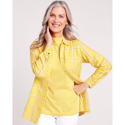 Blair Women's Super-Soft Flannel Shirt - Yellow - PS - Petite