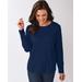 Blair Women's Essential Knit Three-Quarter Sleeve Tee - Blue - M - Misses