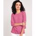 Blair Women's Essential Knit Three-Quarter Sleeve Tee - Pink - 3XL - Womens