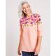 Blair Women's Three-Quarter Sleeve Floral Border-Print Tunic - Orange - 2XL - Womens