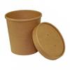 AmerCareRoyal PFC16NCOM 16 oz Food Container w/ Lid - Kraft Paper, Brown, Poly-coated interior, Kraft Brown Paper, Beige