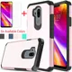 Für LG V50 Dual Layer Hybrid Armor Case stoß festes kratz festes weiches TPU und gehärtetes Glas