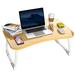 ADHINO Foldable Lap Desks for Laptop 23.6-inch Portable Bed Tray Table Laptop Desk for Working Writing and Eating (Wood)