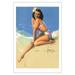 Sunny Skies - Hawaii Pin Up - Elsa Kanionapua Edsman - 1952 Miss Universe 1st Runner Up - Vintage Pin Up Girl Poster by Rolf Armstrong c.1950s - Fine Art Matte Paper Print (Unframed) 30x44in