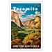 Yosemite - United Air Lines - Yosemite Falls and Yosemite National Park - Vintage Airline Travel Poster by Joseph FehÃ©r c.1945 - Fine Art Matte Paper Print (Unframed) 30x44in