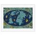 World Map - Global World Route Map - Planisphere - Vintage Airline Travel Poster by Lucien Boucher c.1959 - Fine Art Rolled Canvas Print 20in x 26in