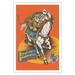 Ringling Bros and Barnum & Bailey Circus - Tiger On Horse - Vintage Circus Poster c.1966 - Fine Art Matte Paper Print (Unframed) 30x44in