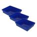 HYYYYH Rom15104-3 Stowaway Plastic 3-Inch Letter Tray (No Lid) Blue Pack of 3