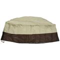Fire Pit Cover Round - 210D Heavy Duty Patio Outdoor Fire Pit Table Cover Round Waterproof Fits for 34/35 / 36 inch Fire Pit Bowl Cover (36â€�D x 24â€�H Beige)