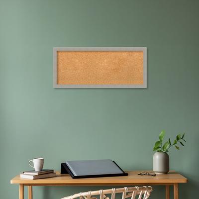 Woodgrain Stripe Wood Framed Natural Corkboard Bulletin Board