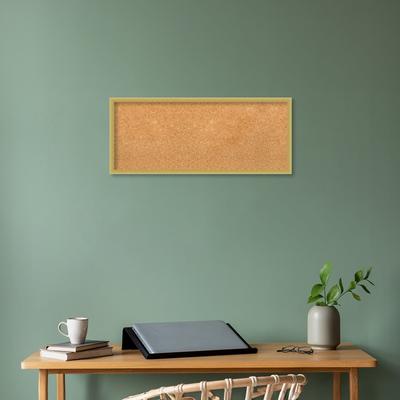 Svelte Metallic Wood Framed Natural Corkboard Bulletin Board