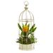 19" Bromeliad & Succulent Artificial Arrangement in Bird Cage