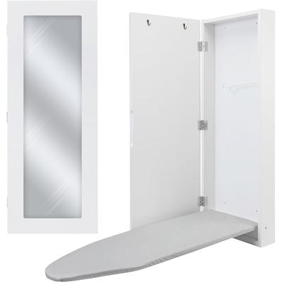 Ivation Ironing Board with Mirror, Wall Mount Iron Board Holder - Left Side Door