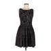 Xhilaration Cocktail Dress - A-Line: Black Brocade Dresses - Women's Size Medium