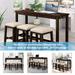 4 Pieces Counter Height Dining Table Set with 3 Padded Bar Stools & USB Port, Bar Table and Chairs Set for Small Spaces