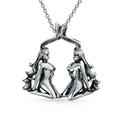 Bling Jewelry Gemini Twins Zodiac Sign Astrology Horoscope Pendant Necklace Sterling Silver