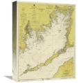 Global Gallery 16 in. Nautical Chart - Buzzards Bay CA. 1974 - Sepia Tinted Art Print - NOAA Historical Map & Chart Collection