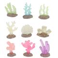 9Pcs Simulated Mini Coral Statue Light in the Dark Fake Coral Decor Aquarium Coral Statue Coral Reef Decor