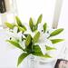 Apmemiss Clearance Artificial Flower Bouquet Artificial Lily Flowers Fake Lily Floral Arrangements Wedding Bouquets Home office Garden Party Hotel Decoration Womens Gifts for Christmas