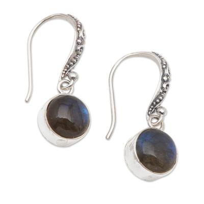 Purity of Moonlight,'Sterling Silver Earrings Labradorite Handcrafted in Bali'