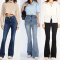 Pantaloni di jeans svasati slim a vita alta da donna casual di moda 2022 nuovi jeans da donna