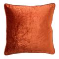 Coussin orange en velours 50x50 cm uni