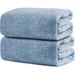 SEISSO Large Bath Sheet Towels 35 x 63 Inches Jumbo Bathroom Towels Bamboo Viscose for Kids Adults Ultra Soft Towels for Sports Fitness Spa Pool Gym Light Blue(2 Pack)