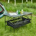 Portable Folding Camping Table with Carry Bag Lightweight Aluminum Roll-Up Picnic Table Compact Foldable Design for Outdoor Activities 46.46X27.56X27.56in-Black