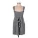 BCBGMAXAZRIA Casual Dress - Mini Square Sleeveless: Gray Dresses - Women's Size Large