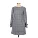 Banana Republic Casual Dress - Mini Crew Neck Long sleeves: Gray Dresses - Women's Size 00 Petite