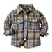 Esaierr 6M-9T Boy Girl Flannel Plaid Coat Outwear Soft Autumn Button down Flannel Shirt Turn down Collar Spring Clothes for Toddler Kids