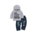 Wallarenear 2Pcs Baby Boys Hoodie Sweatshirt Tops Denim Ripped Jeans Pants Fall Winter Suit