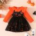 eczipvz Baby Girl Clothes Toddler Children Girls Long Sleeve Cartoon Prints Dresses Tulle Dress Clothes Imported (Brown 3-4 Years)