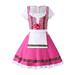 EHQJNJ Baby Girls Clothing Kids Toddler Baby Girls Spring Summer Print Oktoberfest Ruffle Short Sleeve Princess Dress Pink Plaid For Teen Girls 14-16 Hot