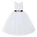 Ekidsbridal White V-Back Lace Tutu Flower Girl Dresses for Wedding Ceremony Mini Bridal Gown 212R3 7