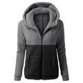 AOOCHASLIY Fall Clothes Women Hooded Sweater Coat Winter Warm Wool Zipper Coat Cotton Coat Outwear