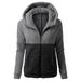 AOOCHASLIY Fall Clothes Women Hooded Sweater Coat Winter Warm Wool Zipper Coat Cotton Coat Outwear