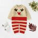 eczipvz Baby Girl Clothes Boy Girl Christmas Deer Pompom Knitted Sweater Baby Striped Jumpsuit Romper Baby (Beige 3-6 Months)