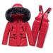 HBYJLZYG Down Warm Jacket Suit Jumpsuit Rompers Windproof Ski Suit Child Baby Boy Girl Coat Suit Winter Thickened Two-Piece Set Suit