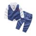 Meuva Toddler Boys Long Sleeve T Shirt Tops Vest Coat Pants Child Kids Gentleman Outfits Little Boys 3 Piece 4 Piece Set Baby Baby Jackets 3 Months 6 Month Old Girl Sweaters Toddler Boy Outfits 4t