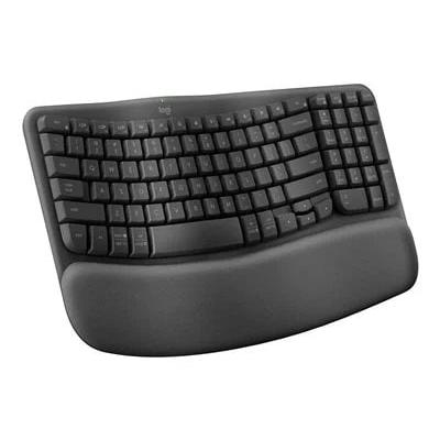 Logitech Wave Keys Wireless Ergonomic Keyboard for Business, Brown Box